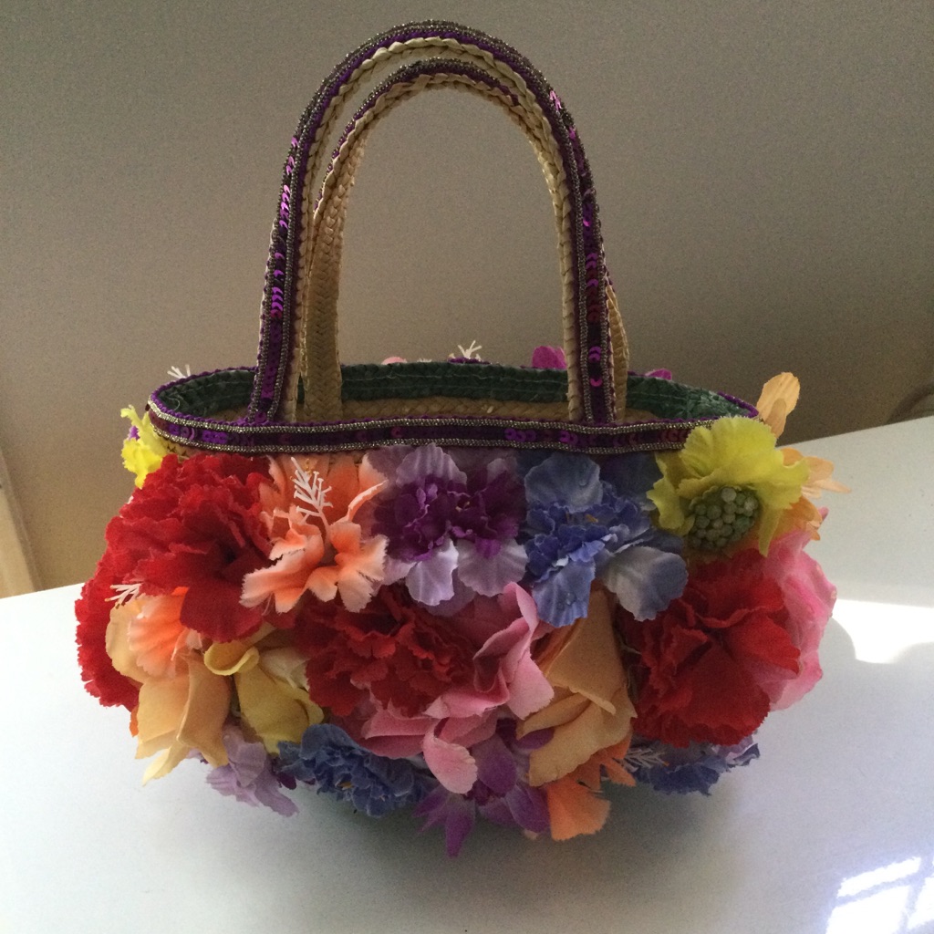 Multicolor Floral Straw Tote Bag